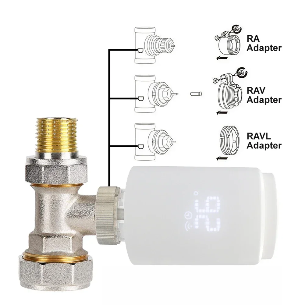 For ZigBee Smart Thermostat TRV Radiator Valve with APP Control for Programmable Heating and Energy Saving Modes
For ZigBee Smart Thermostat TRV Radiator Valve with APP Control for Programmable Heating and Energy Saving Modes