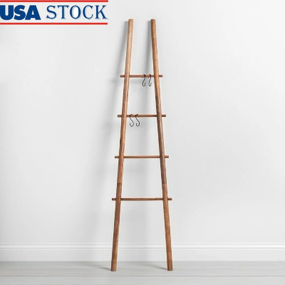 Decorative Apple Picking Ladder Rustic Wood 6ft Towel Rack 4 Rungs Hooks No Assembly Required Home Decor Storage Solution
Decorative Apple Picking Ladder Rustic Wood 6ft Towel Rack 4 Rungs Hooks No Assembly Required Home Decor Storage Solution