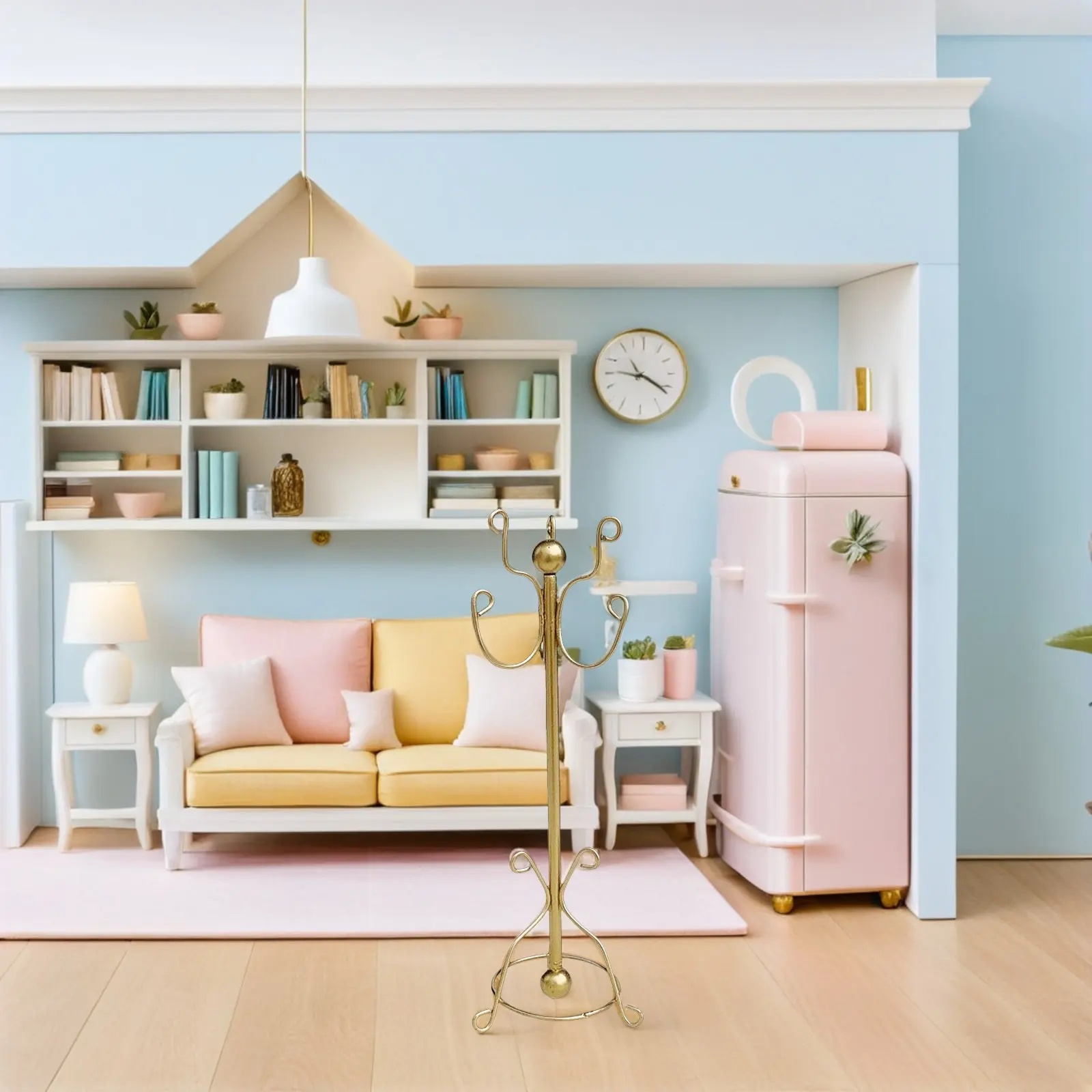 1:12 Scale Dollhouse Clothes Rack - Sturdy Gold Iron Mini Garment Rack for Dollhouse Play Furniture Setup - Miniature Bedroom
1:12 Scale Dollhouse Clothes Rack - Sturdy Gold Iron Mini Garment Rack for Dollhouse Play Furniture Setup - Miniature Bedroom