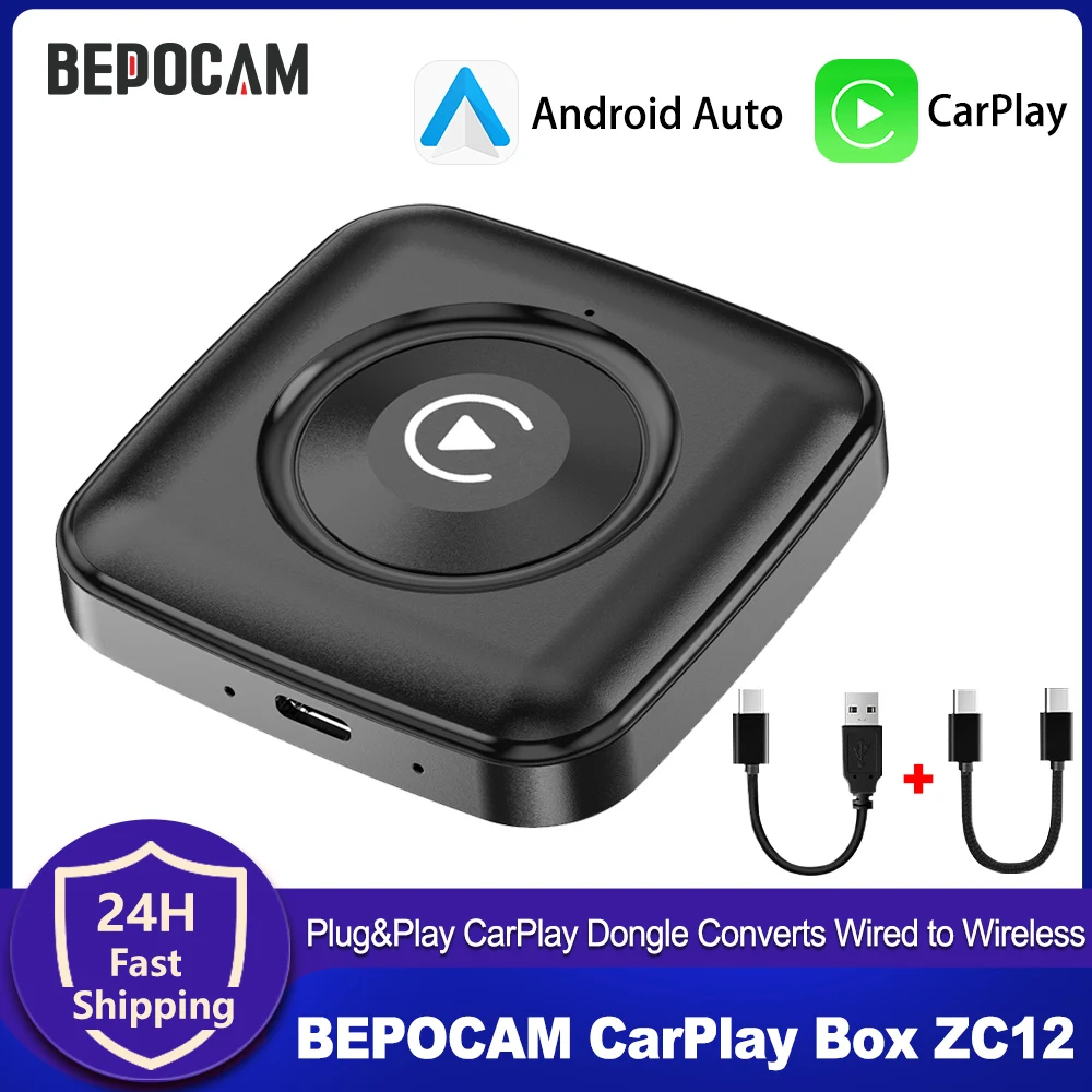 Беспроводной адаптер BEPOCAM 2-в-1 для CarPlay и Android Auto: Plug & Play донгл CarPlay, преобразующий проводное подключение в беспроводное для iPhone и Android
Беспроводной адаптер BEPOCAM 2-в-1 для CarPlay и Android Auto: Plug & Play донгл CarPlay, преобразующий проводное подключение в беспроводное для iPhone и Android