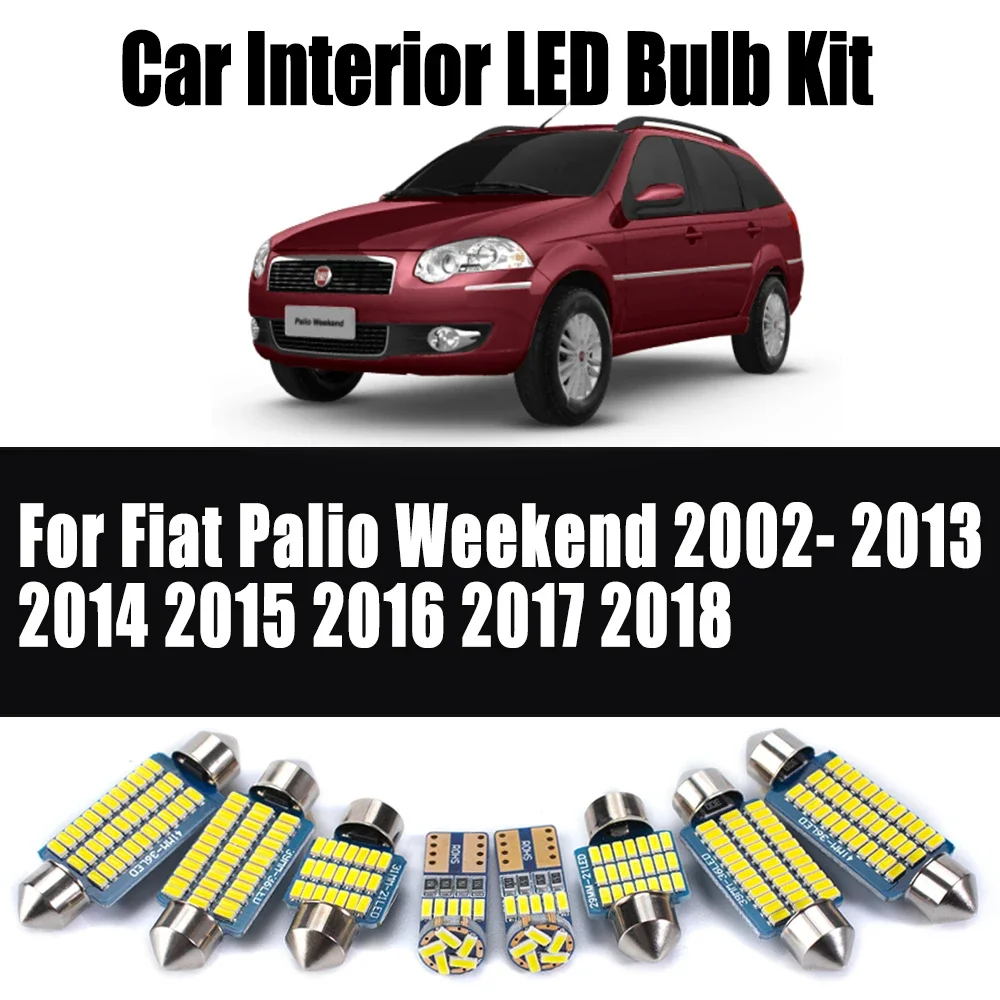 9Pcs For Fiat Palio Weekend 2002- 2013 2014 2015 2016 2017 2018 Map DomeTrunk Light Kit Canbus Car LED Interior Ceiling Bulbs
9Pcs For Fiat Palio Weekend 2002- 2013 2014 2015 2016 2017 2018 Map DomeTrunk Light Kit Canbus Car LED Interior Ceiling Bulbs