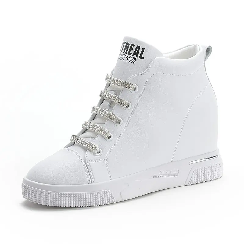 7cm Women White Rhinestone Sequins Wedge Sneakers Designer Hidden High Heels Sneakers Spring Lace-up Ladies Vulcanized Shoes
7cm Women White Rhinestone Sequins Wedge Sneakers Designer Hidden High Heels Sneakers Spring Lace-up Ladies Vulcanized Shoes