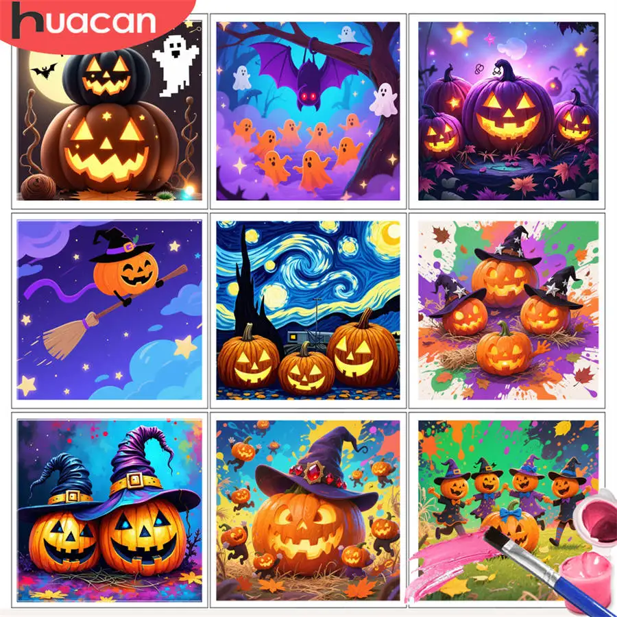 HUACAN наборы для рисования по номерам Хэллоуин светящиеся тыквы полная луна летучие мыши призрак DIY масляный рисунок праздничный художественный ремесло ручная краска
HUACAN наборы для рисования по номерам Хэллоуин светящиеся тыквы полная луна летучие мыши призрак DIY масляный рисунок праздничный художественный ремесло ручная краска