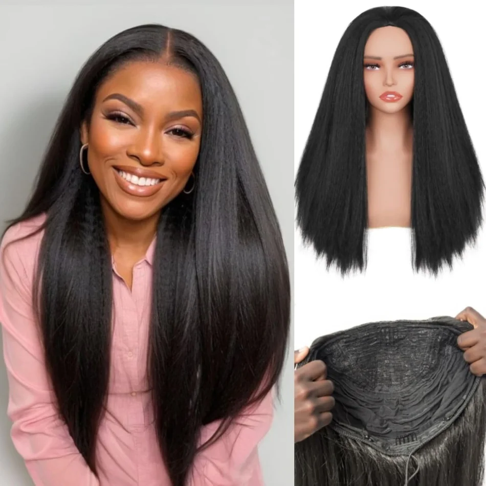 Kinky Straight Human Hair Half Wig Ready To Go Drawstring Wig Flip Over Half Wig Natural Black Brazilian Hair Wigs For Women
Kinky Straight Human Hair Half Wig Ready To Go Drawstring Wig Flip Over Half Wig Natural Black Brazilian Hair Wigs For Women