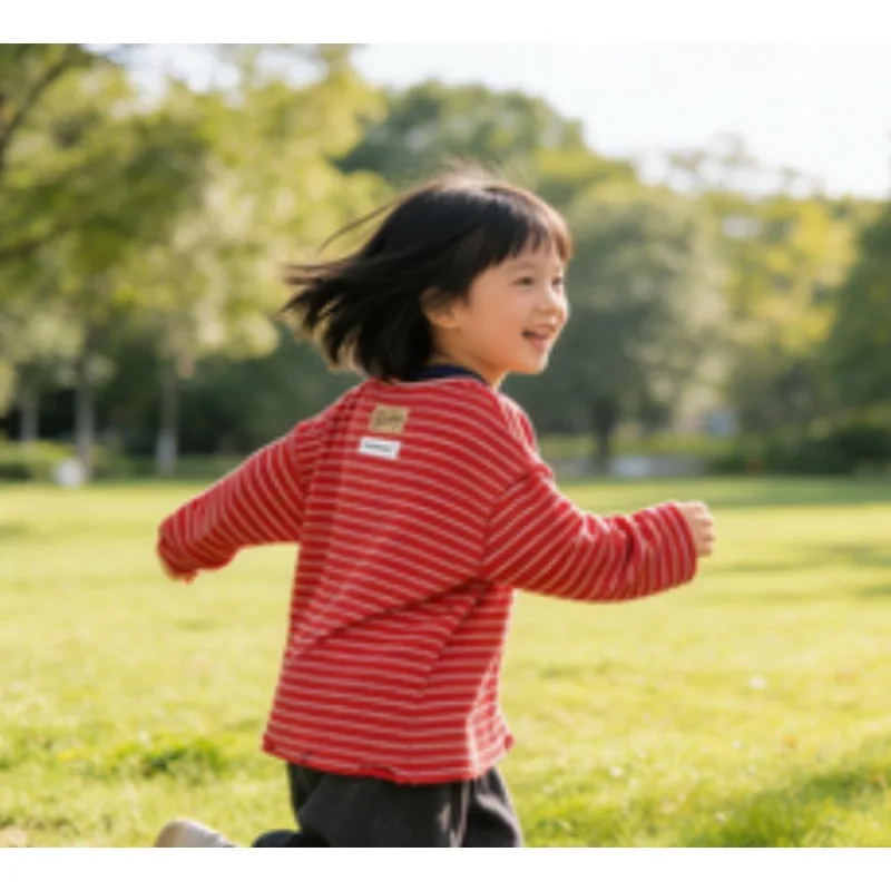 Children's T-shirt for boys medium to large children, striped ripped top, trendy loose base shirt, long sleeved retro
Children's T-shirt for boys medium to large children, striped ripped top, trendy loose base shirt, long sleeved retro