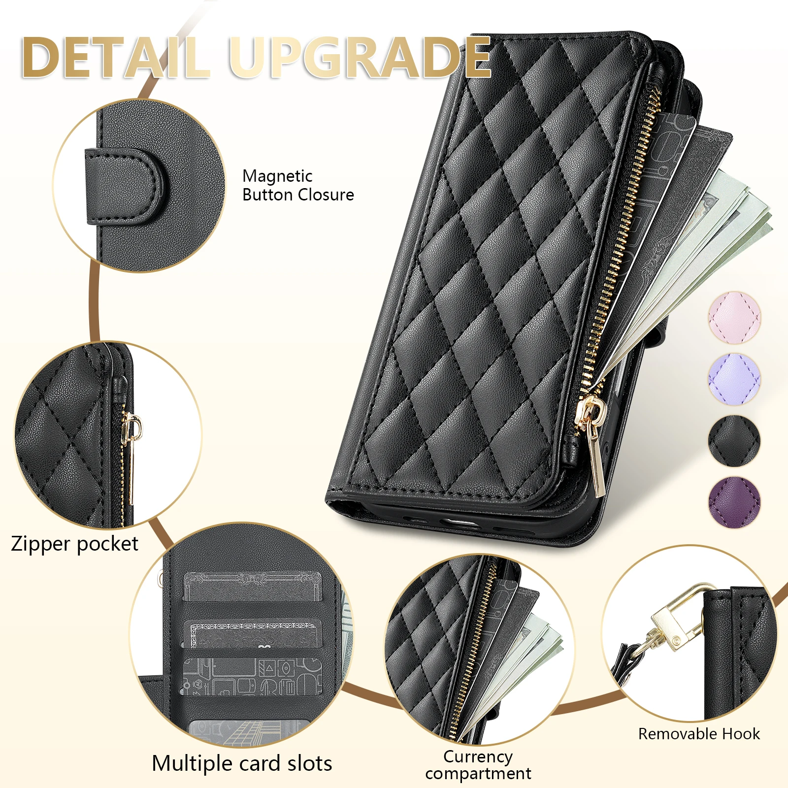 High-quality Wallet Small Fragrance Zipper Card Slot Stand Magnetic Flip Leather Case For Xiaomi Redmi Note 13 Pro Plus 12S 12 1
High-quality Wallet Small Fragrance Zipper Card Slot Stand Magnetic Flip Leather Case For Xiaomi Redmi Note 13 Pro Plus 12S 12 1