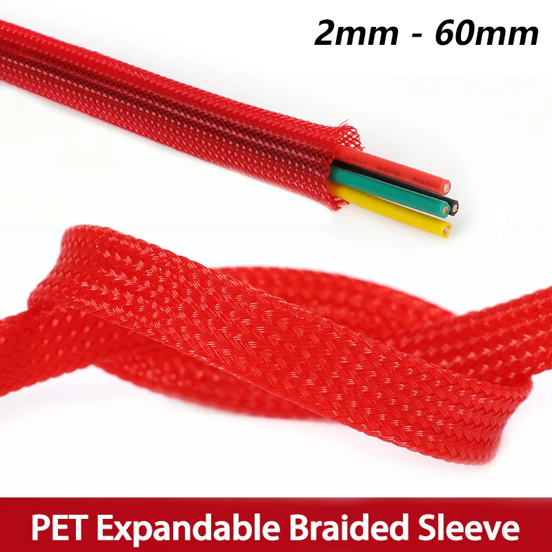 Red 2mm - 60mm PET Insulation Expandable Braided Sleeve High Density Wire Wrap Cover Nylon Sheath Protection Cable Sleeving DIY
Red 2mm - 60mm PET Insulation Expandable Braided Sleeve High Density Wire Wrap Cover Nylon Sheath Protection Cable Sleeving DIY