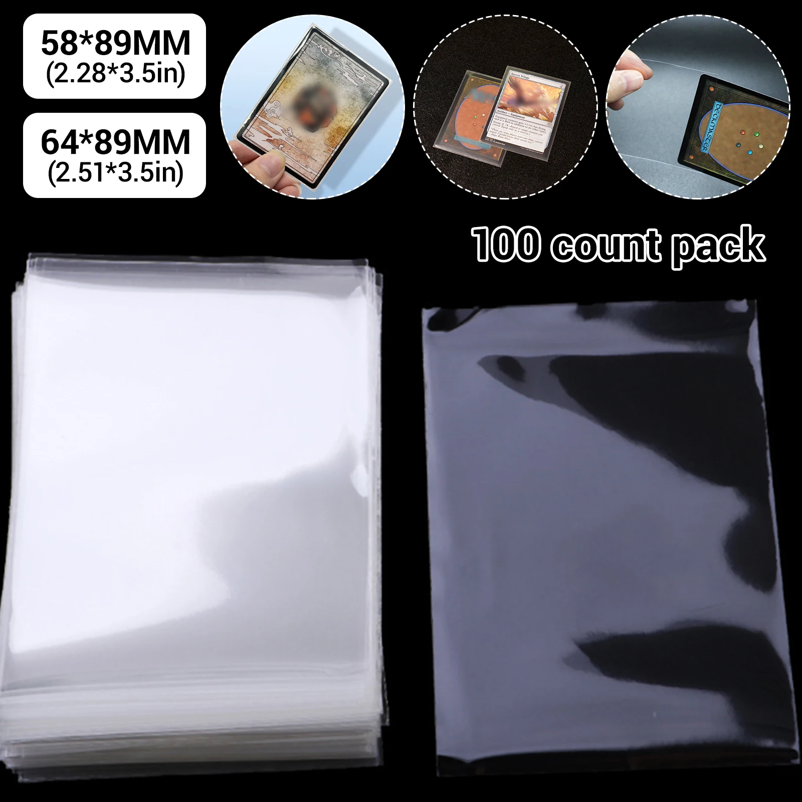100/500 шт. прозрачных защитных пакетов для стандартных коллекционных карт размером 2,5 x 3,5 дюйма
100/500 шт. прозрачных защитных пакетов для стандартных коллекционных карт размером 2,5 x 3,5 дюйма