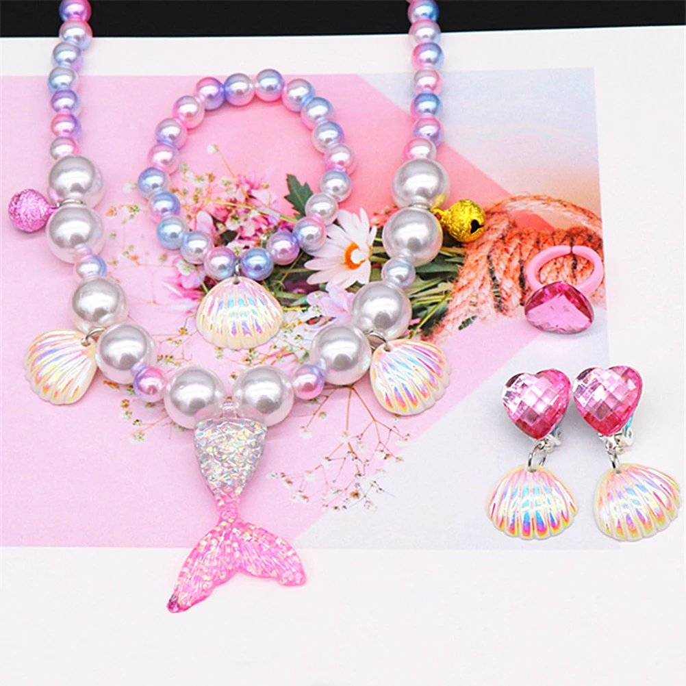 5 in Pearl Necklace Bracelet Kids Jewelry Dress up Little Girl Play for Girls Mermaid Princess Kids' Costume Jewellery Child
5 in Pearl Necklace Bracelet Kids Jewelry Dress up Little Girl Play for Girls Mermaid Princess Kids' Costume Jewellery Child