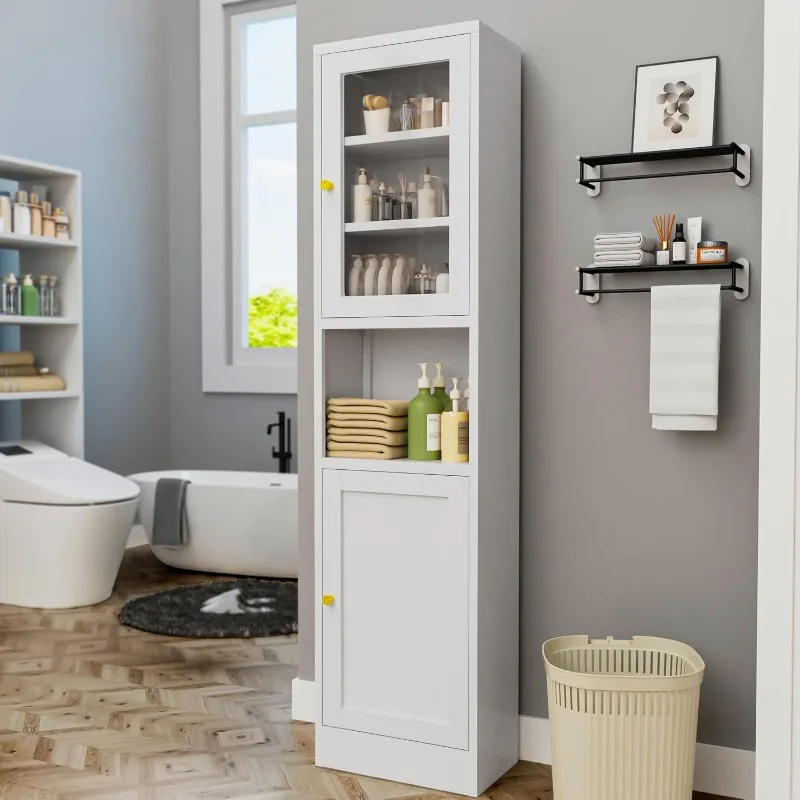 Tall Metal Storage Cabinet with Glass Door, Metal Locker Storage Cabinet with 3 Adjustable Shelves and 2 Doors,Sideboard for Sma
Tall Metal Storage Cabinet with Glass Door, Metal Locker Storage Cabinet with 3 Adjustable Shelves and 2 Doors,Sideboard for Sma