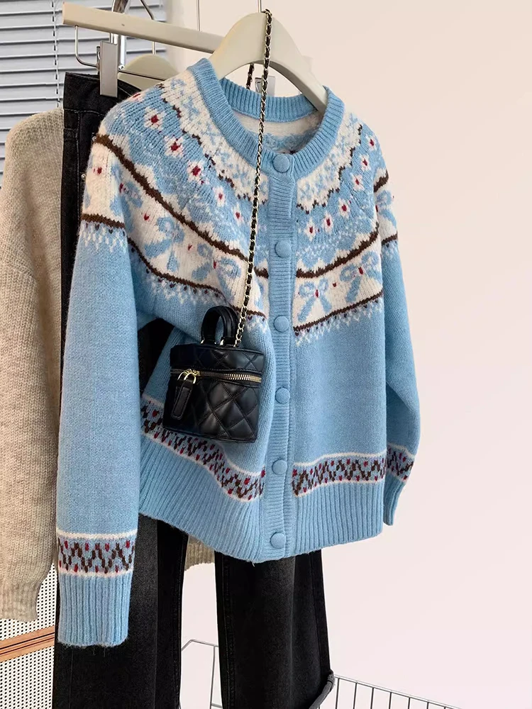 Korean Elegant Single-breasted Knitted Cardigans Women Autumn Winter Warm Long Sleeved O-neck Sweater Coats Tops
Korean Elegant Single-breasted Knitted Cardigans Women Autumn Winter Warm Long Sleeved O-neck Sweater Coats Tops