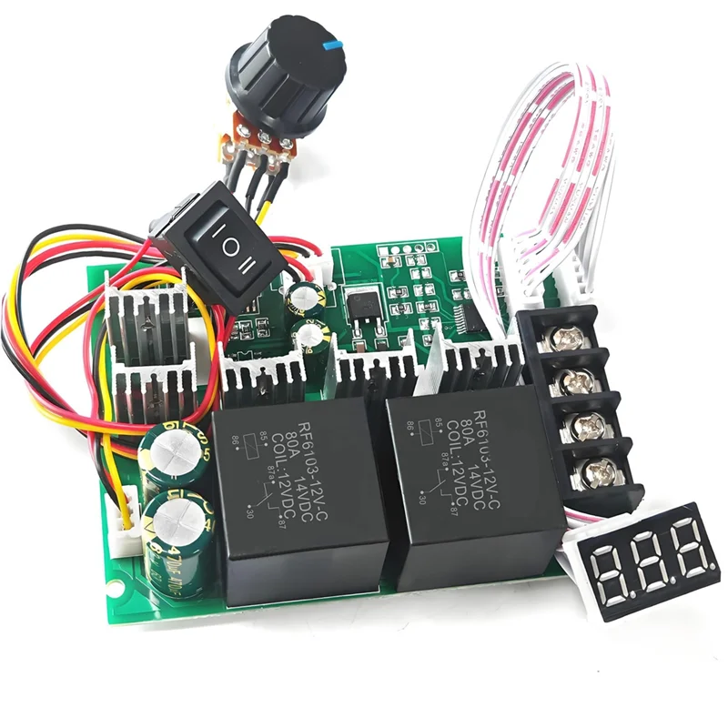 PWM DC Motor Speed Controller 12V-48V/40A, Forward-Reverse Switch, LED Display & Adjustable Potentiometer
PWM DC Motor Speed Controller 12V-48V/40A, Forward-Reverse Switch, LED Display & Adjustable Potentiometer