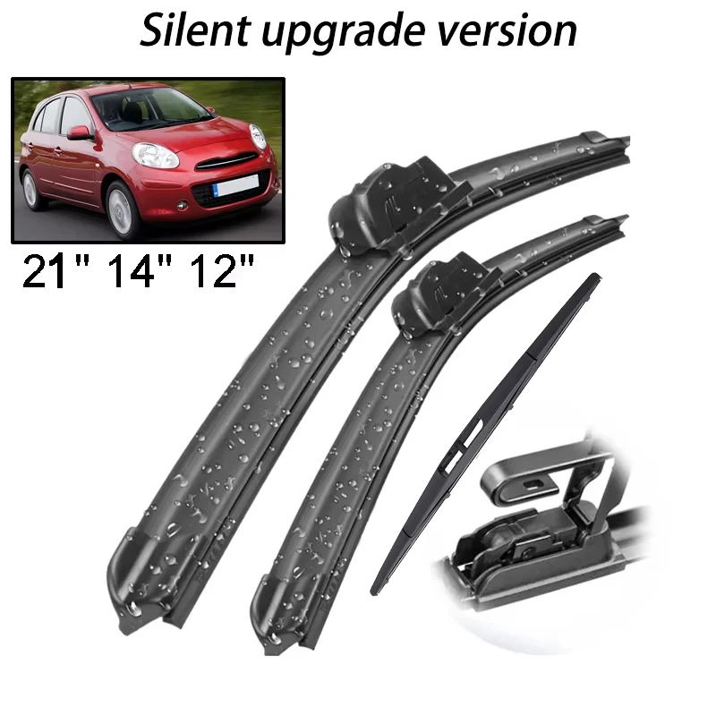 Front & Rear Wiper Blades Set Kit For Nissan Micra March K13 2010 - 2015 Windshield Windscreen Window 21"+14"+12" Silent upgrade
Front & Rear Wiper Blades Set Kit For Nissan Micra March K13 2010 - 2015 Windshield Windscreen Window 21"+14"+12" Silent upgrade