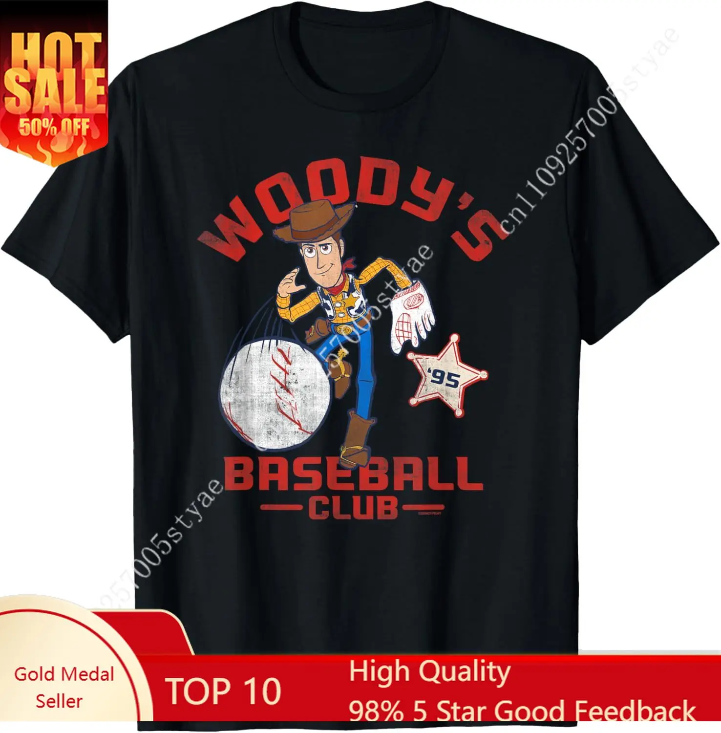 Disney and Pixar's Toy Story Woody's Baseball Club 95 Sports T-Shirt
Disney and Pixar's Toy Story Woody's Baseball Club 95 Sports T-Shirt