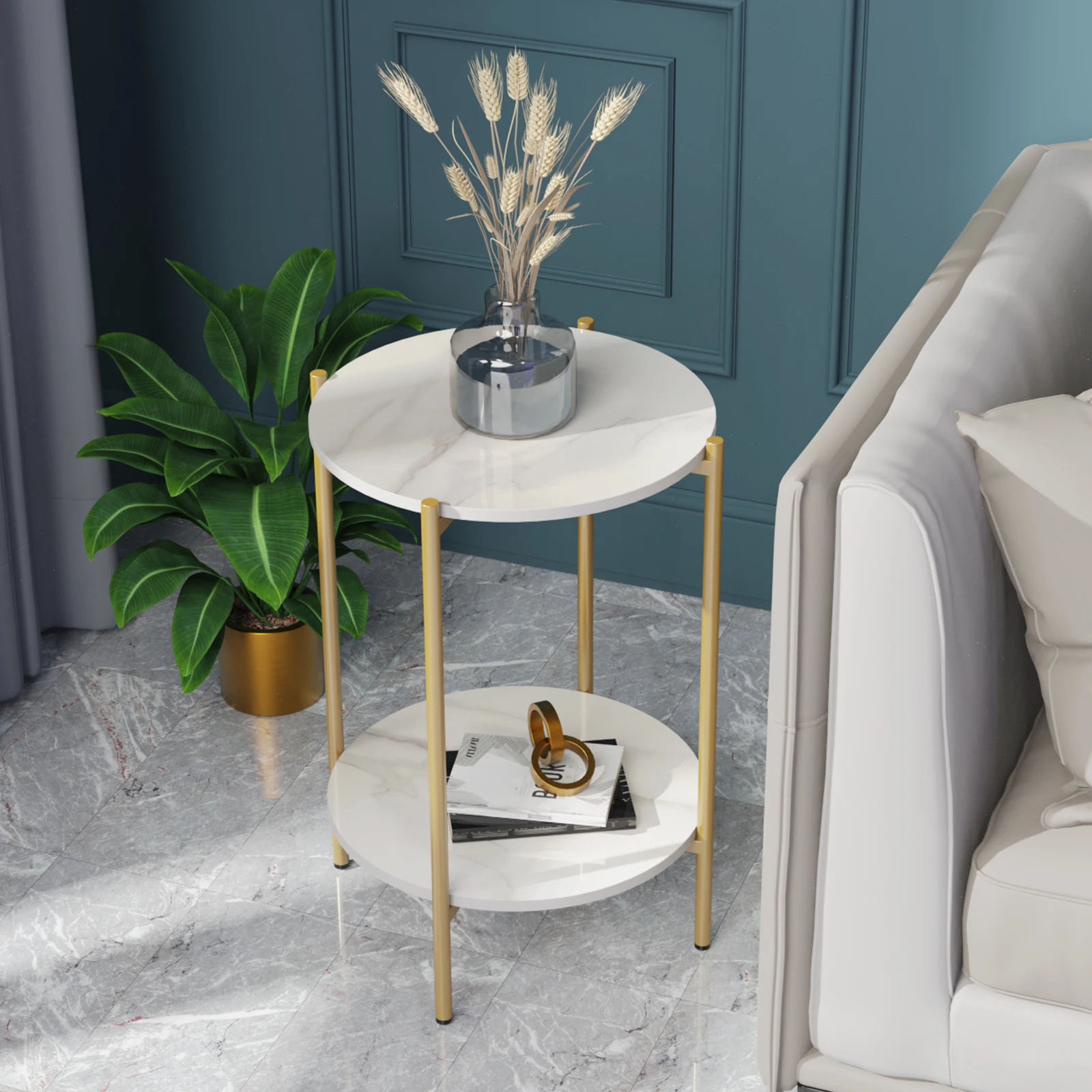2 Tiers Solid Marble Sofa Side End Coffee Table Living Room Bedroom Round Nesting Table Nightstand Metal Frame
2 Tiers Solid Marble Sofa Side End Coffee Table Living Room Bedroom Round Nesting Table Nightstand Metal Frame