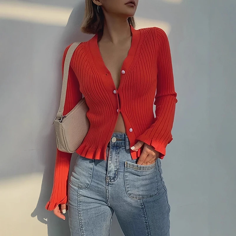 Tornova элегантный вязаный кардиган с рюшами, женский однобортный модный свитер с длинными рукавами, пальто, тонкий женский повседневный кардиган
Tornova элегантный вязаный кардиган с рюшами, женский однобортный модный свитер с длинными рукавами, пальто, тонкий женский повседневный кардиган