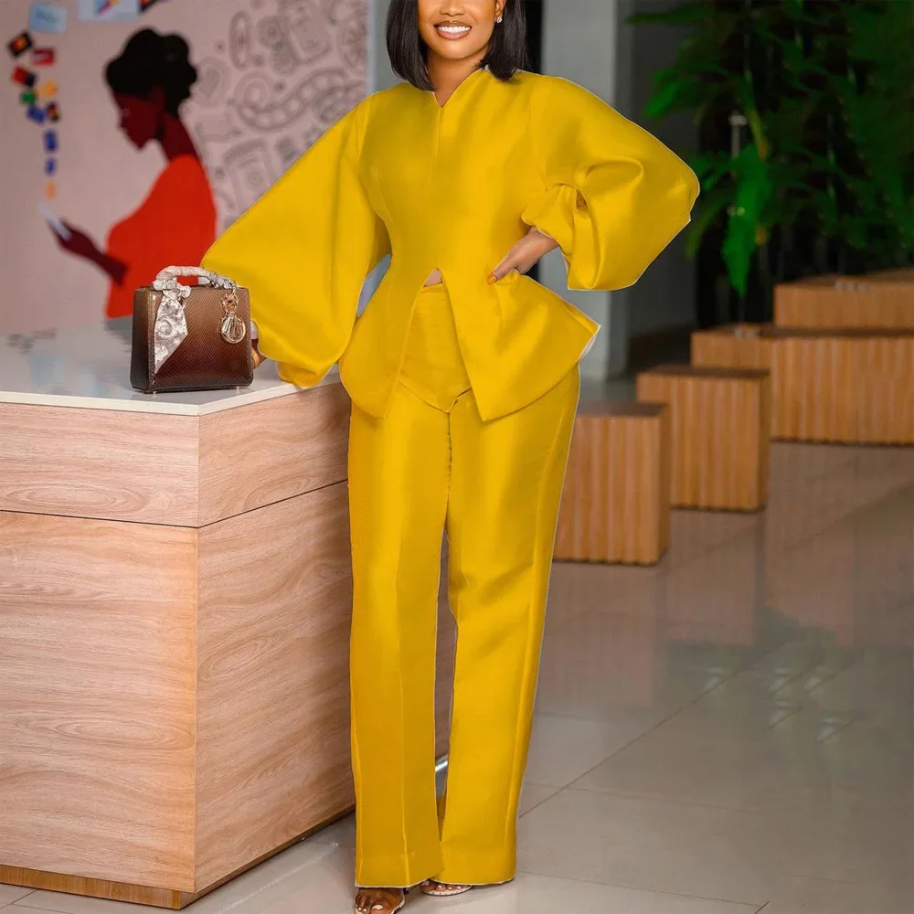 2 Pieces Pants Sets Womens Outfits Satin Solid Blouse Full Sleeve Pullovers & Long Trousers Elegant Office Work Wear Pants Sets
2 Pieces Pants Sets Womens Outfits Satin Solid Blouse Full Sleeve Pullovers & Long Trousers Elegant Office Work Wear Pants Sets