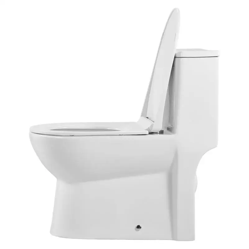 Single Piece Commode 12" Rough-In For Home Hotel Office, Vortex Left Flush 1.28 GPF Comfortable Chair Seat Height Easy-Clean Skirted Design White Silver
Single Piece Commode 12" Rough-In For Home Hotel Office, Vortex Left Flush 1.28 GPF Comfortable Chair Seat Height Easy-Clean Skirted Design White Silver
