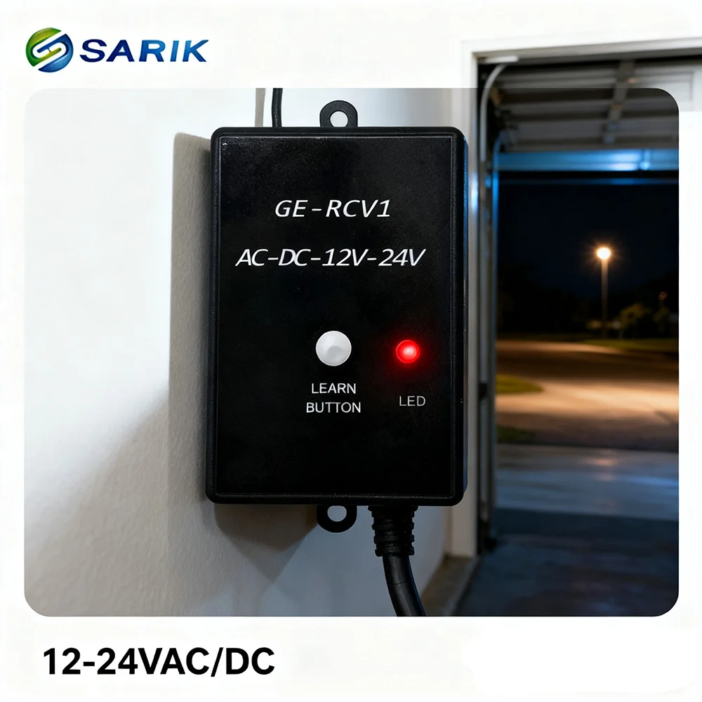For GE RCV1 433.92MHZ Gate Opener Remote Controls External Receiver AC/DC 12-24V Channel Universal Receiver Rolling Code