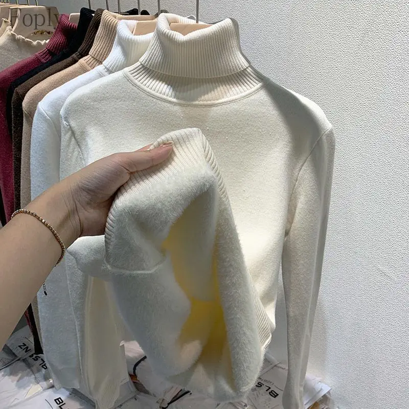 Women's Integrated Fluff Pullover Sweater Plus Velvet Thickened Autumn Winter New Slim Inner Turtleneck Knitted Bottoming Shirt
Women's Integrated Fluff Pullover Sweater Plus Velvet Thickened Autumn Winter New Slim Inner Turtleneck Knitted Bottoming Shirt