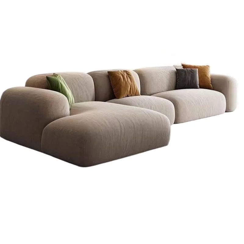 &* Modern Simple Cream Flannel Sectional Sofa Set With Wood Legs Custom-Made For Living Rooms
&* Modern Simple Cream Flannel Sectional Sofa Set With Wood Legs Custom-Made For Living Rooms