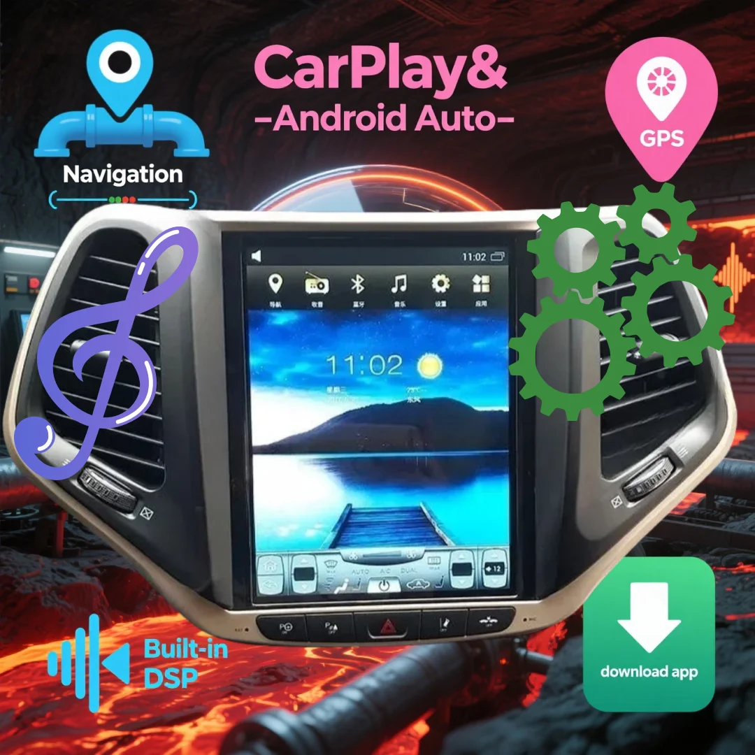 Android For Jeep CHEROKEE 2016-2022 Wireless CarPlay Multimedia Player Navigation DSP Head Unit Multimedia Autoradio Stereo
Android For Jeep CHEROKEE 2016-2022 Wireless CarPlay Multimedia Player Navigation DSP Head Unit Multimedia Autoradio Stereo