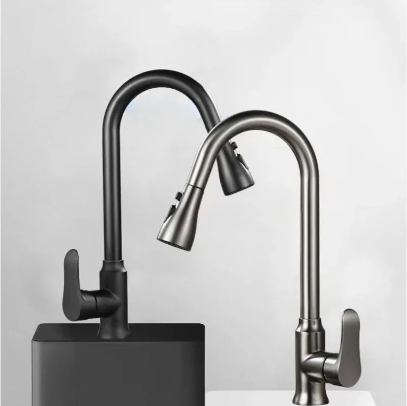 Black pagoda paint washing basin pulling faucet, kitchen sink retractable washing dishes two-speed hot and cold faucet household
Black pagoda paint washing basin pulling faucet, kitchen sink retractable washing dishes two-speed hot and cold faucet household