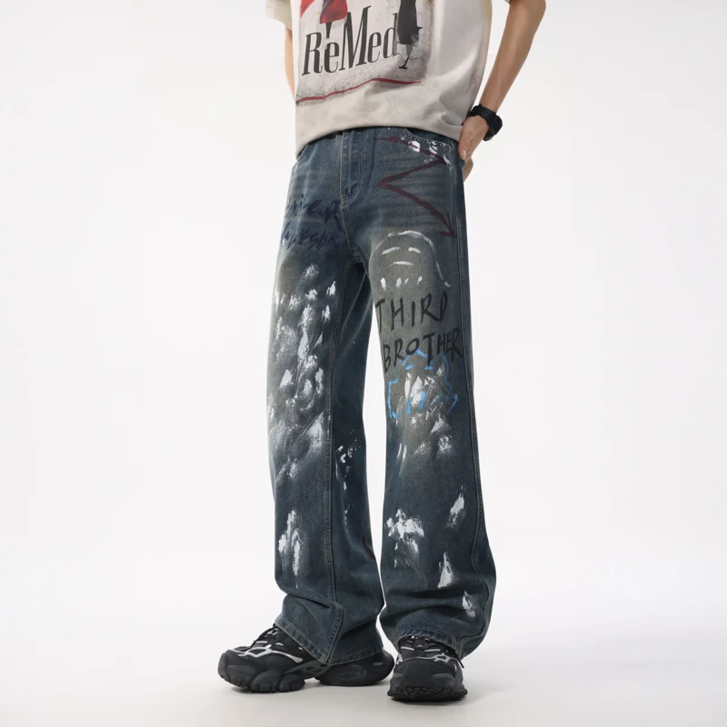 XL8878 American hipster jeans loose graffiti straight trousers high street retro washed trend casual versatile
XL8878 American hipster jeans loose graffiti straight trousers high street retro washed trend casual versatile