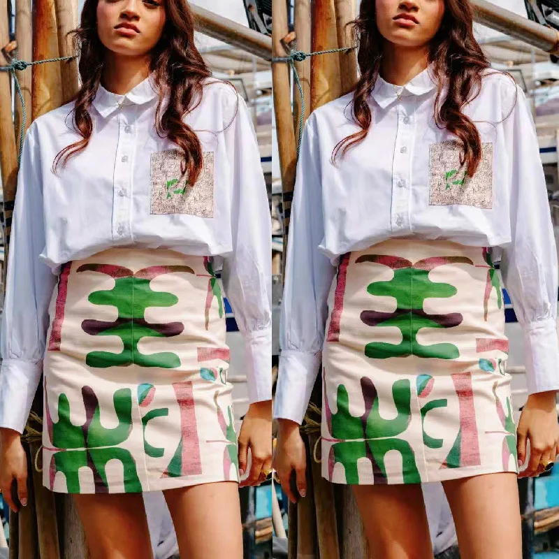 Unique Spring/summer Graffiti Pocket Print Shirt + Bodycon Short Skirt Two-piece Set For Women Summer Long Dress Bandage Femme
Unique Spring/summer Graffiti Pocket Print Shirt + Bodycon Short Skirt Two-piece Set For Women Summer Long Dress Bandage Femme