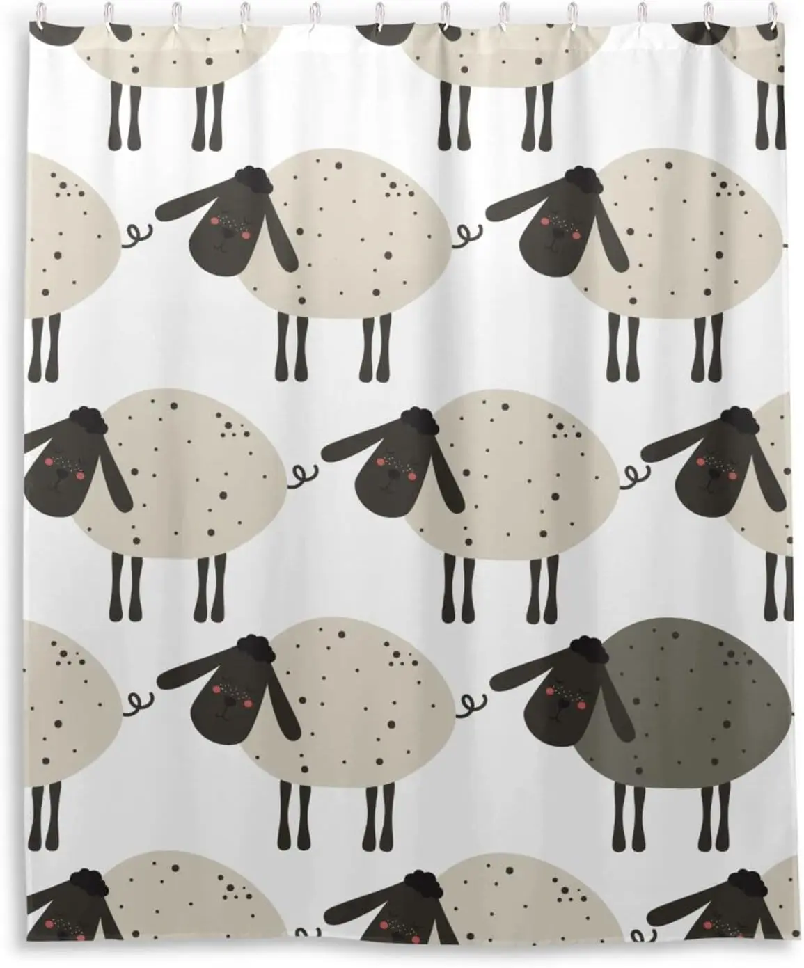 Sheep Shower Curtain, Waterproof Fabric Shower Curtain Set with 12 Hooks for
Sheep Shower Curtain, Waterproof Fabric Shower Curtain Set with 12 Hooks for