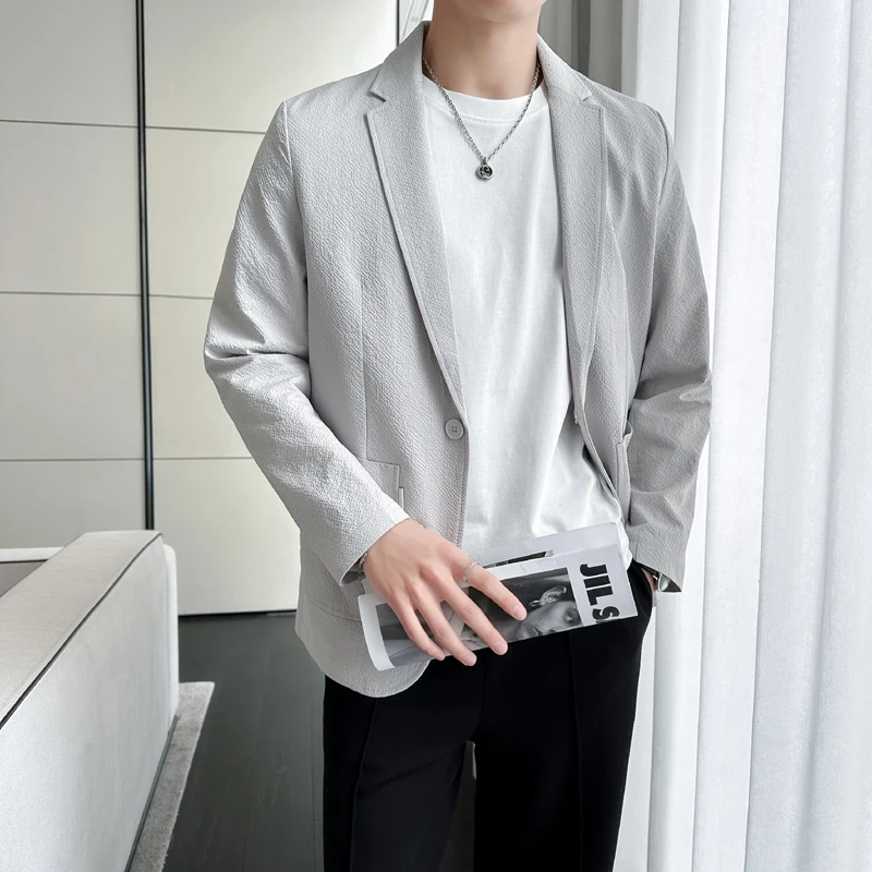 New Men's Blazer Jacket Spring Summer Solid Slim Casual Business Thin Terno Masculino Breathable Suit Coat Male Korean Fashion
New Men's Blazer Jacket Spring Summer Solid Slim Casual Business Thin Terno Masculino Breathable Suit Coat Male Korean Fashion