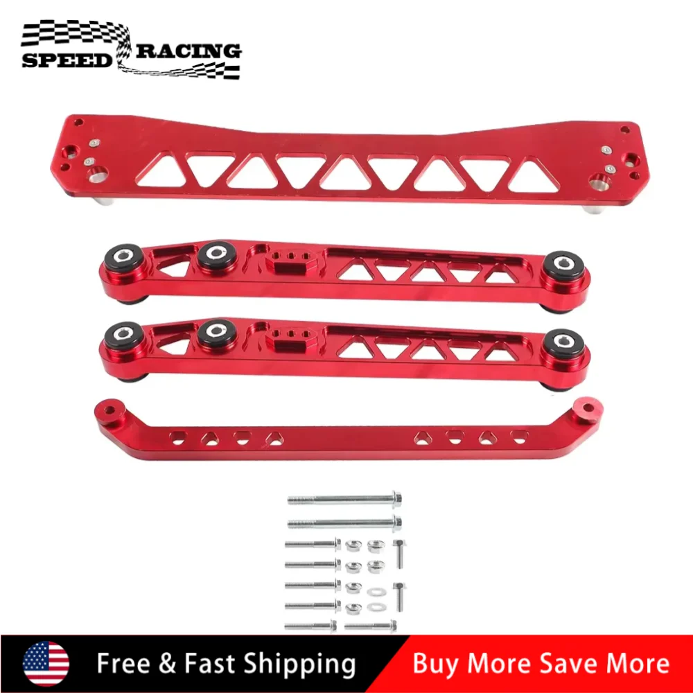 High Quality Aluminium Rear Lower Control Arms LCA + Rear Lower Tie Bar + Rear Subframe Brace For 1996-2000 Honda Civic EK
High Quality Aluminium Rear Lower Control Arms LCA + Rear Lower Tie Bar + Rear Subframe Brace For 1996-2000 Honda Civic EK