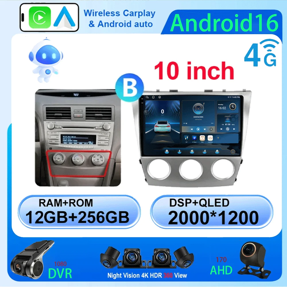 Android 16 For Toyota Camry 6 XV 40 50 2006 - 2011 Carplay Auto 4G+WIFI GPS Car Radio Navigation Multimedia Video Player Stereo
Android 16 For Toyota Camry 6 XV 40 50 2006 - 2011 Carplay Auto 4G+WIFI GPS Car Radio Navigation Multimedia Video Player Stereo