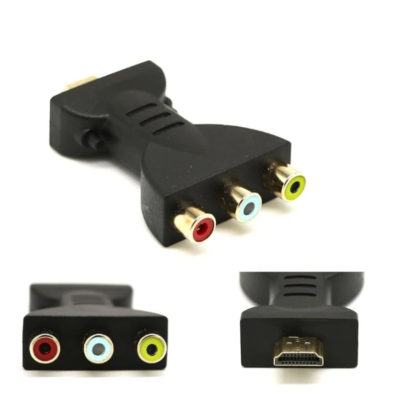 Black Male to 3 RCA Female Composite Video Adapter Converter Gold-plated Plug and 448F
Black Male to 3 RCA Female Composite Video Adapter Converter Gold-plated Plug and 448F