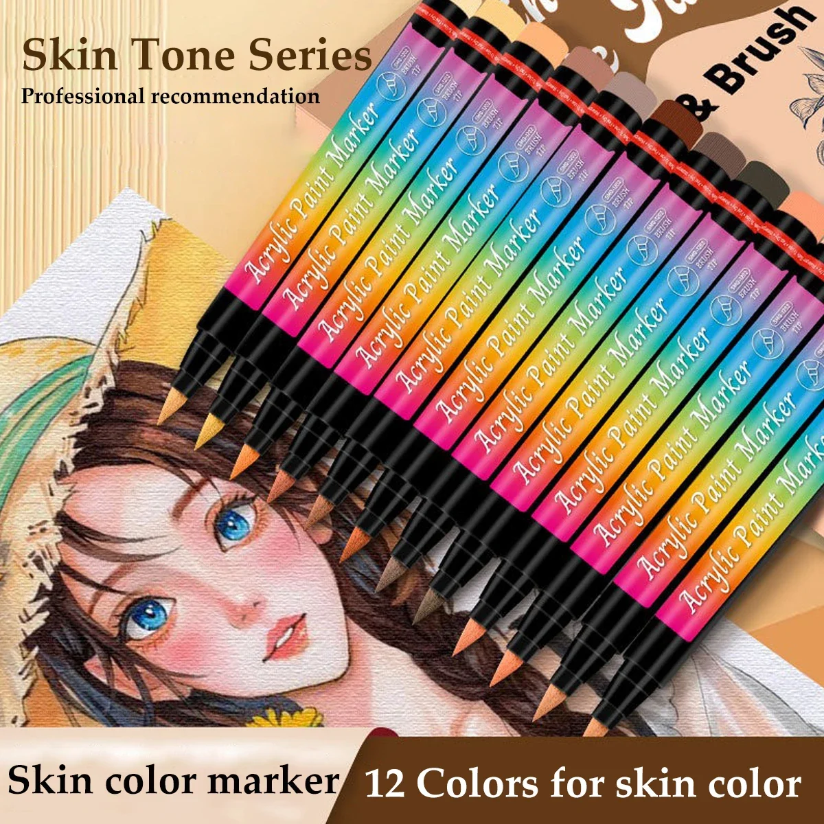 12-48Colors Soft Head Acrylic Marker Pen Set Waterproof Split Color Gradient Kawaii Graffiti Pen School Supplies Stationery
12-48Colors Soft Head Acrylic Marker Pen Set Waterproof Split Color Gradient Kawaii Graffiti Pen School Supplies Stationery