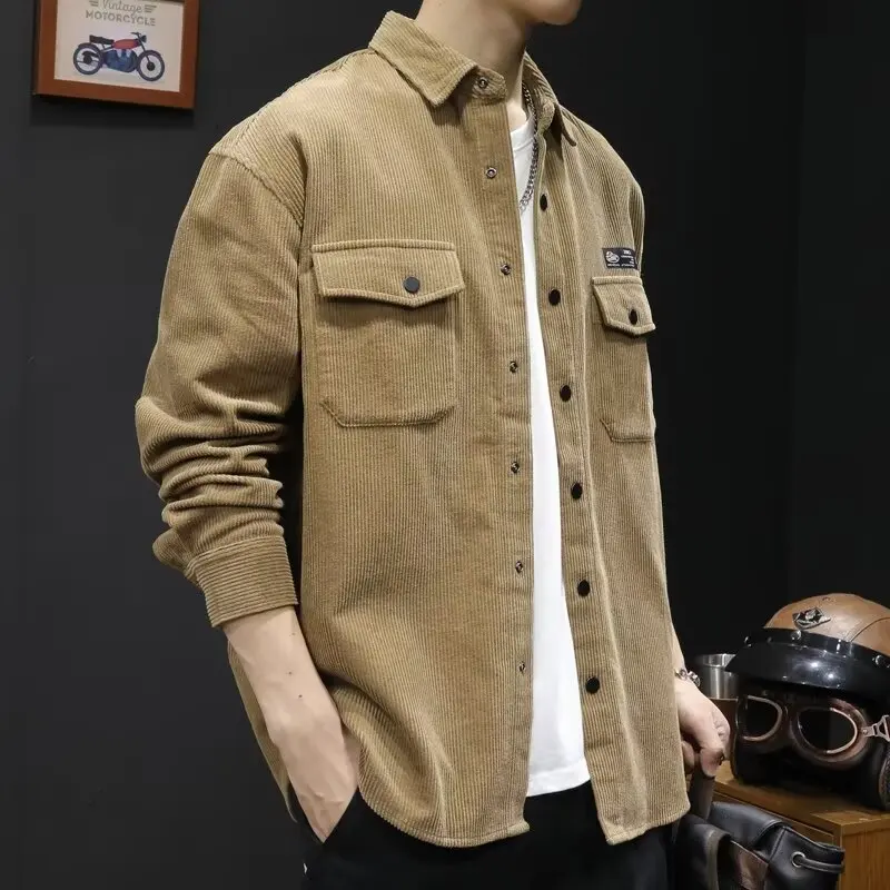 Trendy Korean Collared Men's Workwear Style Spring Autumn New Shirt Handsome Match with Workwear Pants Men Casual Style
Trendy Korean Collared Men's Workwear Style Spring Autumn New Shirt Handsome Match with Workwear Pants Men Casual Style