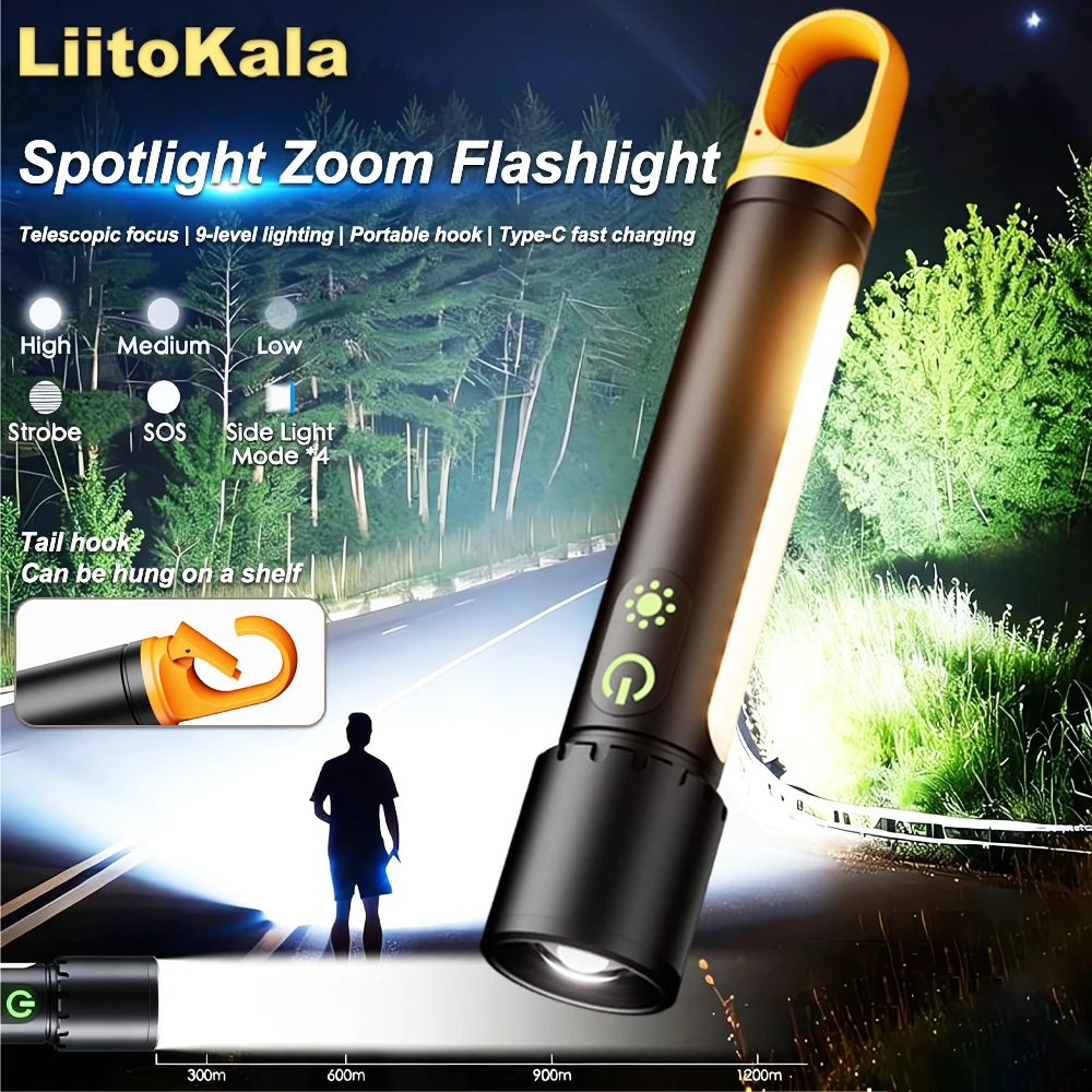 LiitoKala LF-X725 Type-C Rechargeable Flashlight Multifunctional Outdoor Telescopic Zoom with Side Lamp
LiitoKala LF-X725 Type-C Rechargeable Flashlight Multifunctional Outdoor Telescopic Zoom with Side Lamp