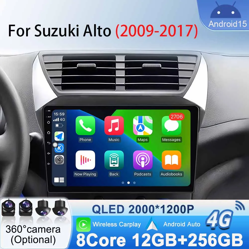 BT 360 Camera for Suzuki Alto 2009 - 2017 Car Radio FM Auto Stereo Multimedia Video Player Android 15 GPS Navigation Carplay DVD
BT 360 Camera for Suzuki Alto 2009 - 2017 Car Radio FM Auto Stereo Multimedia Video Player Android 15 GPS Navigation Carplay DVD