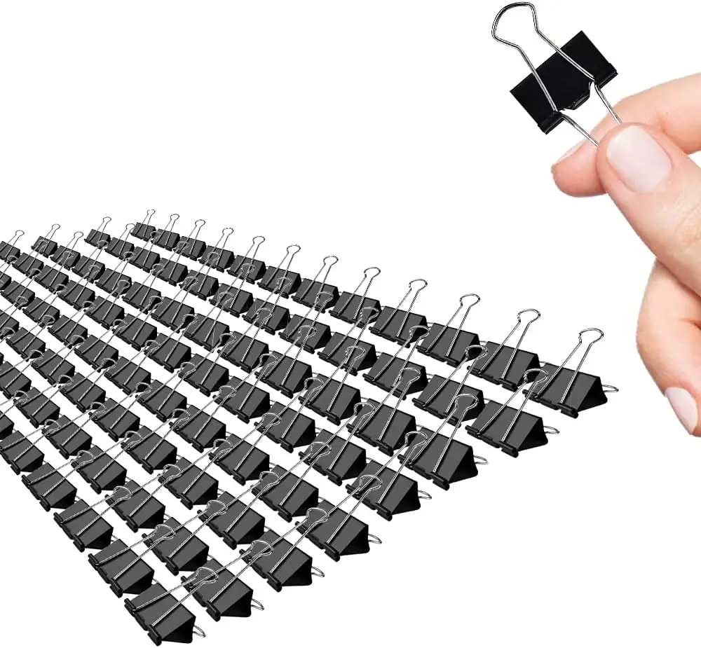 Small Binder Clips 96 Pack 3/4 Inch 19mm Black Paper Clips for Office School Home Use Durable Rust-Resistant
Small Binder Clips 96 Pack 3/4 Inch 19mm Black Paper Clips for Office School Home Use Durable Rust-Resistant