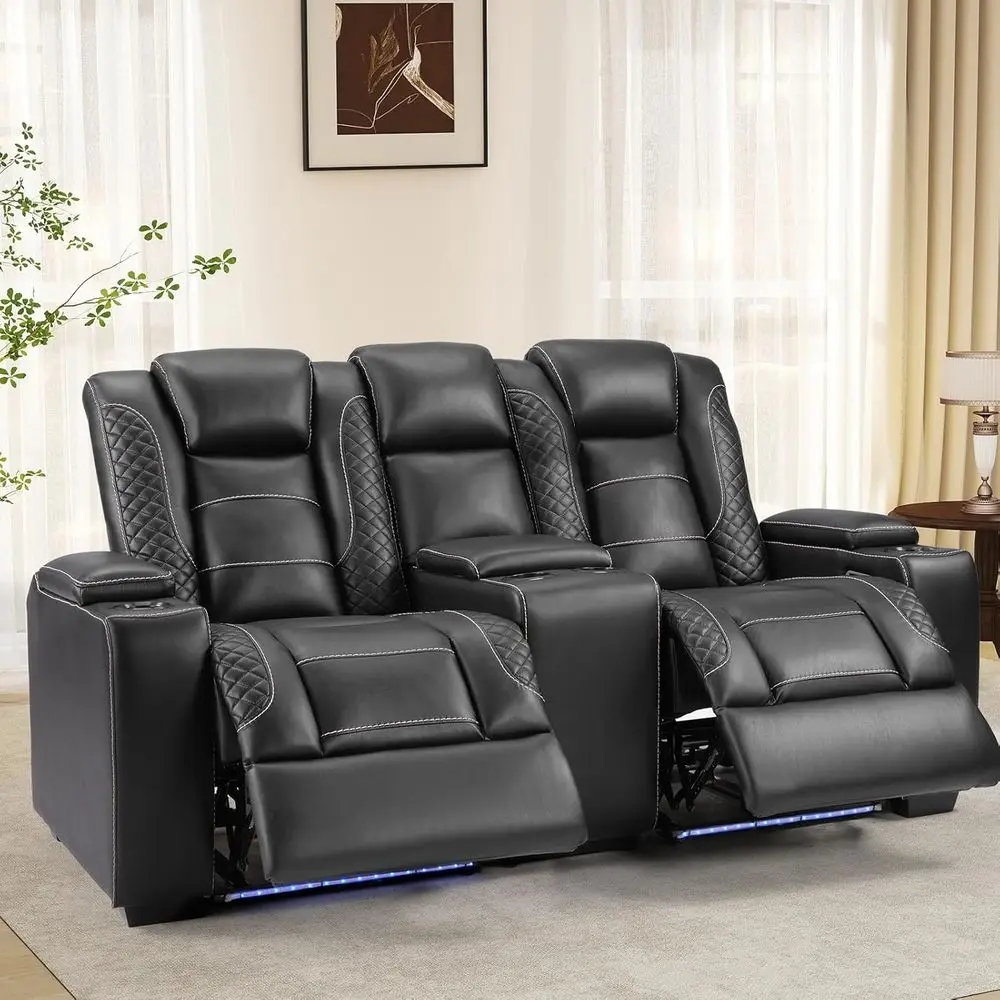 2-Seater Power Reclining Loveseat with Center Console, LED Lights, USB Ports and Storage for Living Room or Home Theater, Ideal
2-Seater Power Reclining Loveseat with Center Console, LED Lights, USB Ports and Storage for Living Room or Home Theater, Ideal