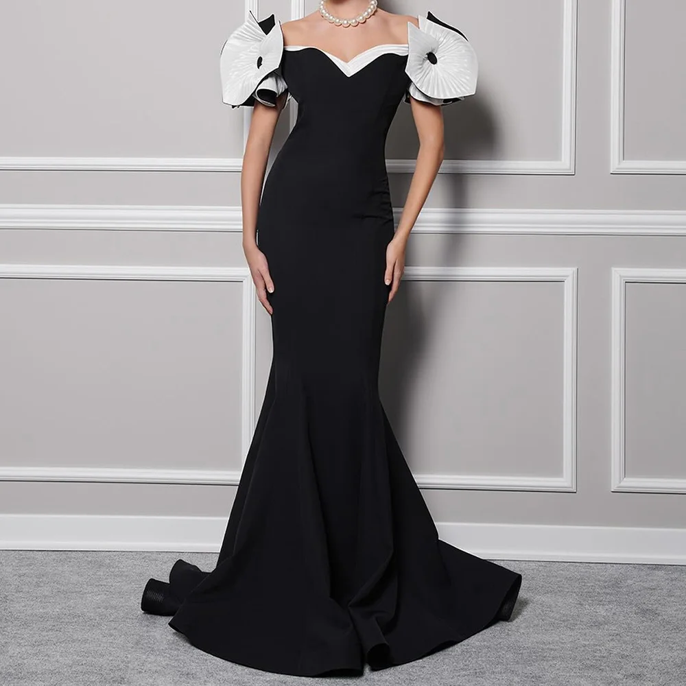 Off the Shoulder Sleeveless Jersey Strapless Floor Length Mermaid Evening Dress Sweep Train Flowers Temperament Party Gowns
Off the Shoulder Sleeveless Jersey Strapless Floor Length Mermaid Evening Dress Sweep Train Flowers Temperament Party Gowns