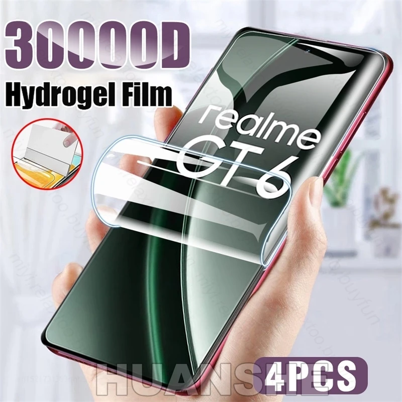 4Pcs 30000D Curved Full Glue Hydrogel Film (Not Glass) Screen Protector for Realme GT 6/GT6/GT6 5G/GT6T/T6 2024
4Pcs 30000D Curved Full Glue Hydrogel Film (Not Glass) Screen Protector for Realme GT 6/GT6/GT6 5G/GT6T/T6 2024