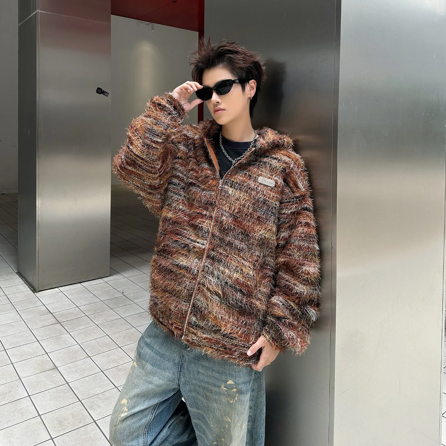 Мужской свободный кардиган оверсайз в полоску из полиэстера, повседневная одежда, яркие цвета
Мужской свободный кардиган оверсайз в полоску из полиэстера, повседневная одежда, яркие цвета