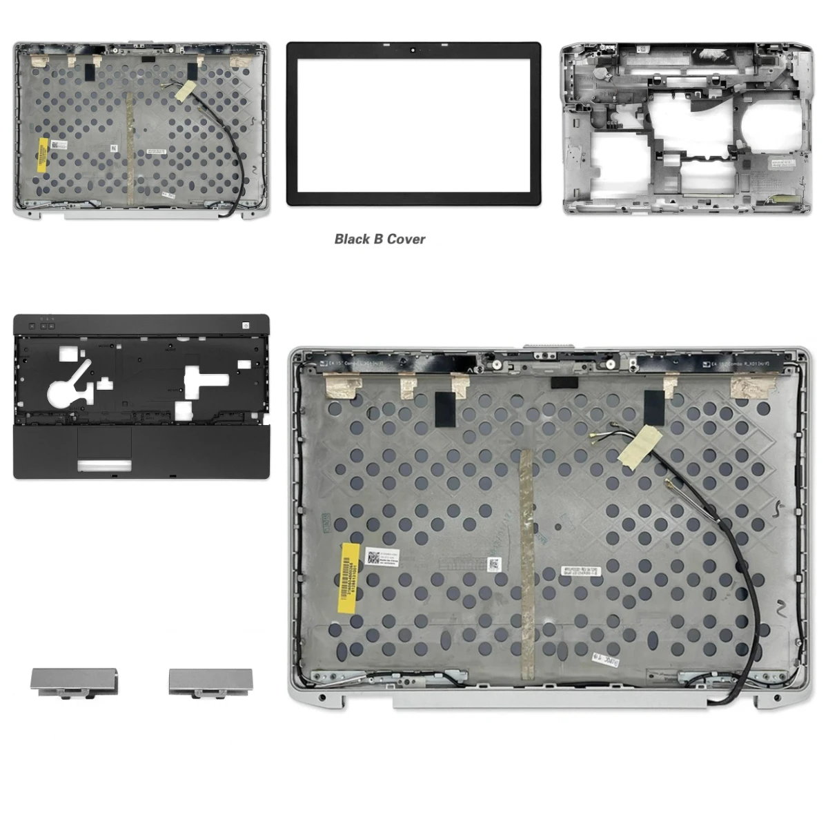 Latitude E6530, 6530 Series Laptops with LCD Top Cover, Screen Bezel, Palm Rest, Bottom Case, and Keyboard Hinge
Latitude E6530, 6530 Series Laptops with LCD Top Cover, Screen Bezel, Palm Rest, Bottom Case, and Keyboard Hinge