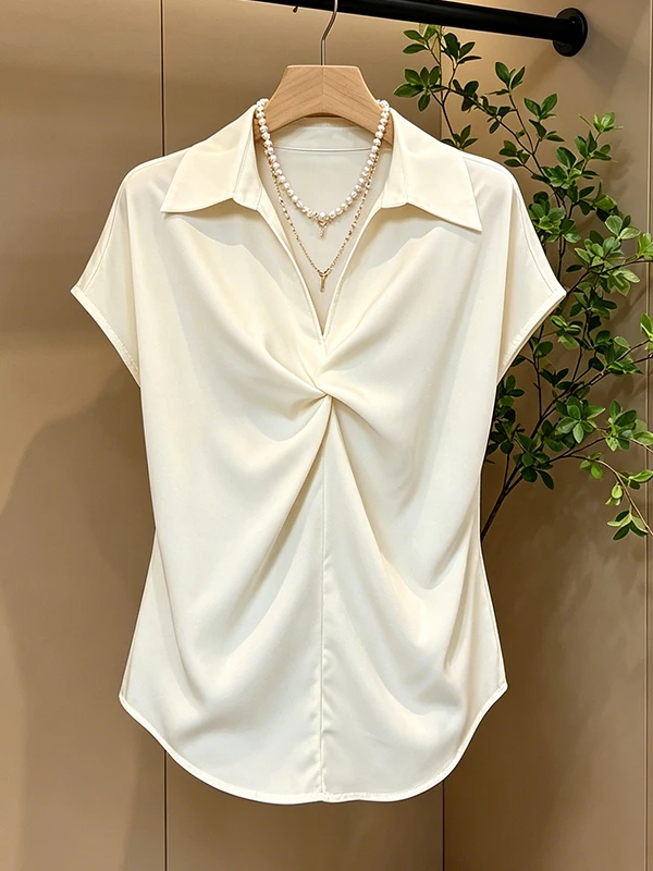 plus Size Silk Satin V-Neck Short Sleeve Shirt Women's Summer New Style Slimming Knot Top Commute Friendly Fashionable plus Size
plus Size Silk Satin V-Neck Short Sleeve Shirt Women's Summer New Style Slimming Knot Top Commute Friendly Fashionable plus Size