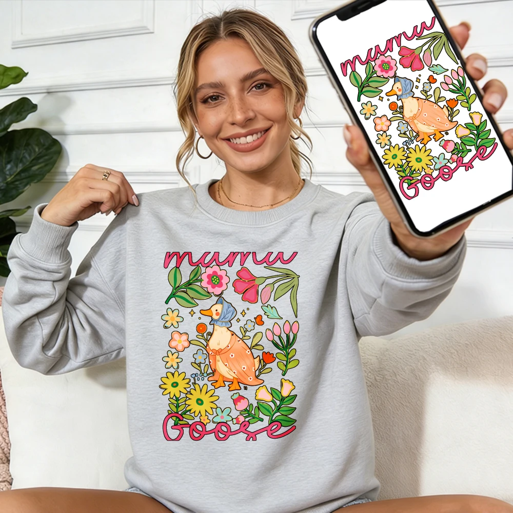 Colorful Wildflower Mama Goose Handwritten Font Light Crewneck Relaxed Fit Pullover Charming Mom Gift Duck in Dress Sweatshirt
Colorful Wildflower Mama Goose Handwritten Font Light Crewneck Relaxed Fit Pullover Charming Mom Gift Duck in Dress Sweatshirt
