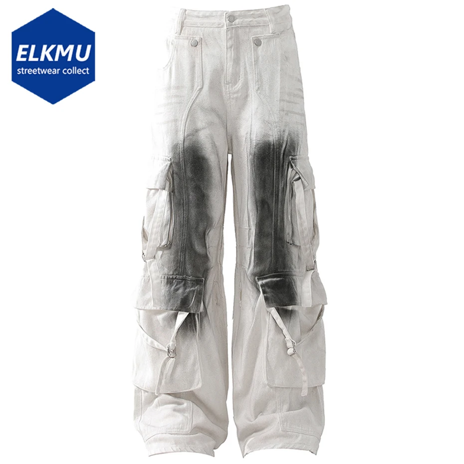 Hi Street White Baggy Jeans Multi Pocket Cargo Jeans Loose Casual Straight Denim Pants
Hi Street White Baggy Jeans Multi Pocket Cargo Jeans Loose Casual Straight Denim Pants