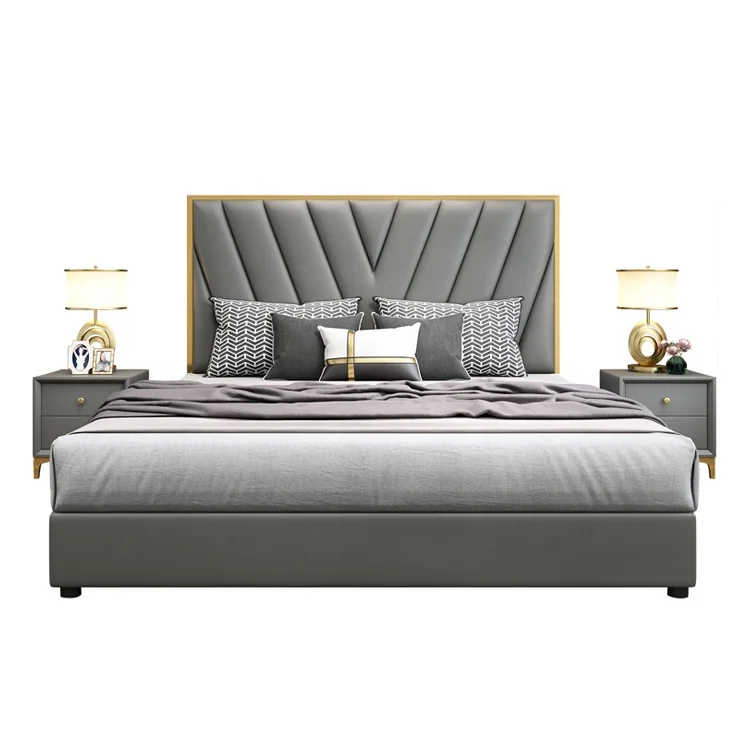 #European modern design leather bedroom furniture multi-functional storage bed set project customization
#European modern design leather bedroom furniture multi-functional storage bed set project customization