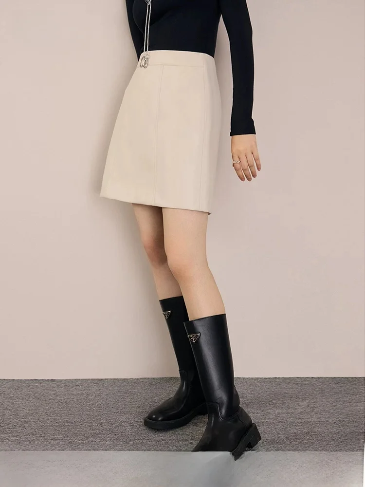 Sli High Waist PU Leather Skirt for Women Spring New Faion Ci Commute A-Line Skirt Slimming Hip Covering
Sli High Waist PU Leather Skirt for Women Spring New Faion Ci Commute A-Line Skirt Slimming Hip Covering