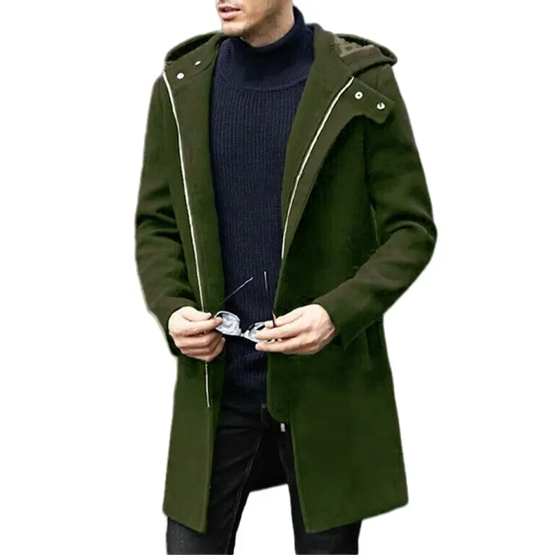 Autumn Winter Men's Woolen Coat Casual Fashion Hooded Zipper Coats Mid-length Men's Lining Clothing
Autumn Winter Men's Woolen Coat Casual Fashion Hooded Zipper Coats Mid-length Men's Lining Clothing